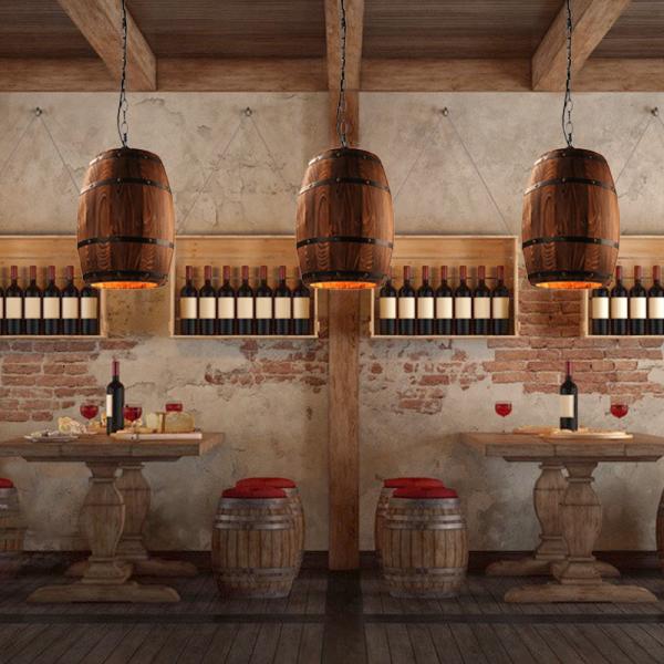 Winery creative restaurant decoration wine barrel light solid wood barrel