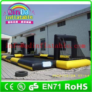 Quality hot sale inflatable football pitch inflatable soccer field soap football field wholesale