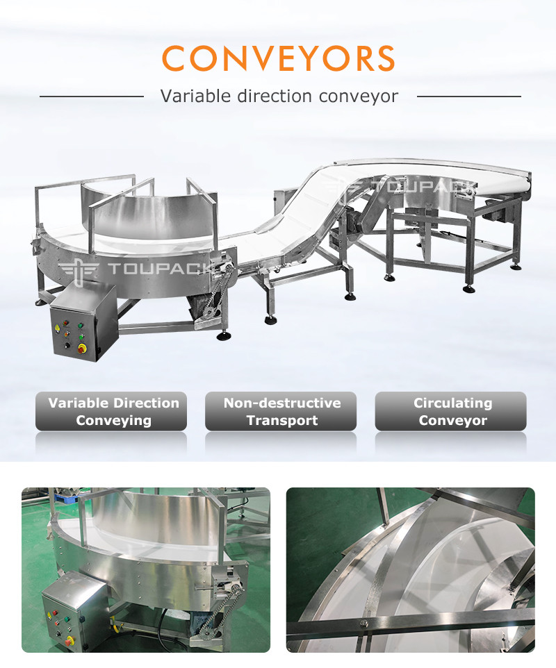 30 45 90 180 Degrees Stainless Steel Conveyor Belt Conveyer Turning Belt Machine For Different Industries