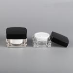 5g10g 15g Acrylic Base Material Luxury Black White Frosted Square Skin Care