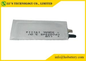 Quality CP042345 3.0V 35mAh Flexible LiMnO2 Battery Thickness 0.4mm wholesale