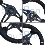 Golf Cart Challenger Black Grip/Black Spokes Steering Wheel For Club Car, EZGO,