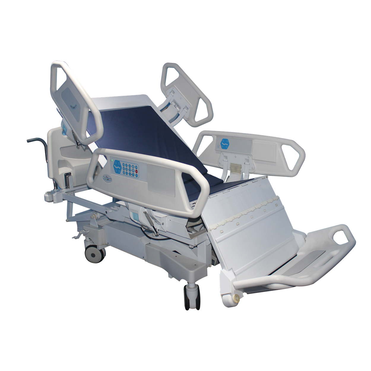 45cm Height Adjustment Electric Hospital Bed 500MM 5 Function Icu Bed ABS Rail