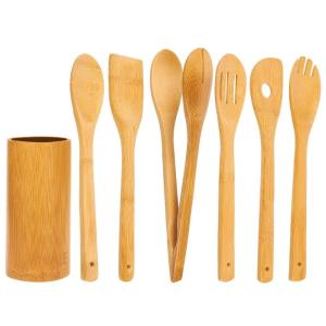 Quality Lightweight Bamboo Kitchen Supplies Wooden Cooking Utensils 7 Piece Set wholesale