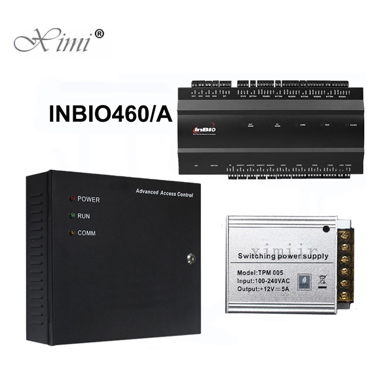 TCP/IP 4 Doors Access Control Panel ZK Original Linux System Inbio460 Fingerprint Door Access Control Board