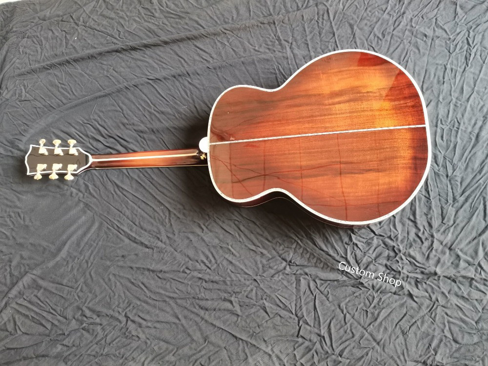 Aaaa All Solid Koa Wood 43 Inch Custom Design Jumbo Body Acoustic Guitar