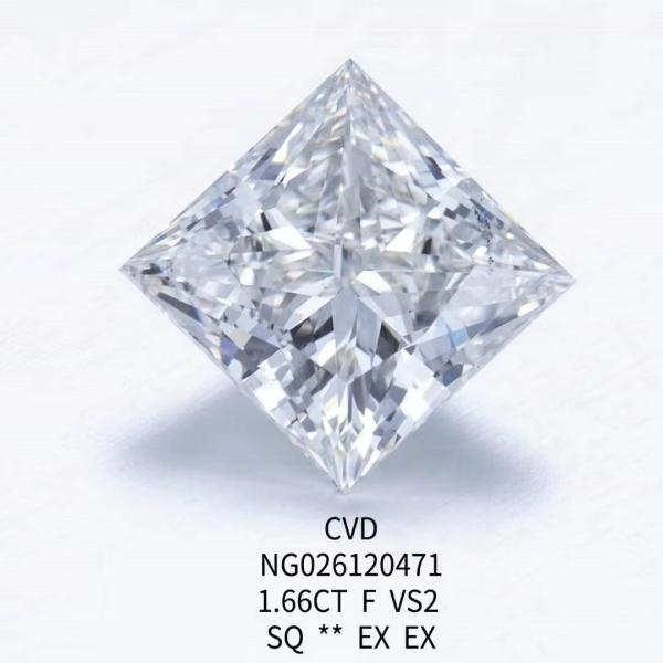 IGI Certificate NGIC Lab Grown Diamond Princess Square Cut 1.66ct F VS2 Loose