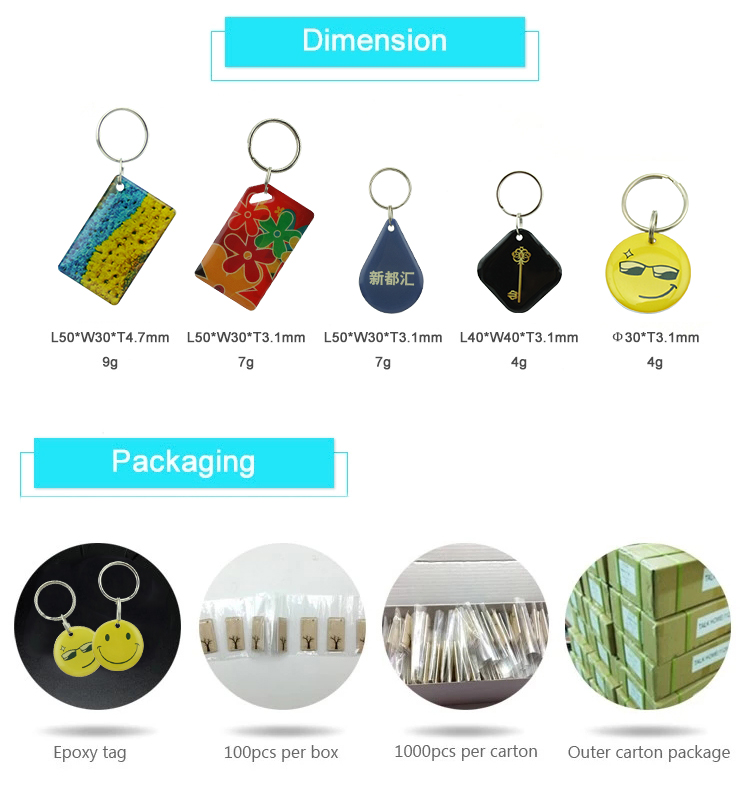Factory Price Custom Printing Logo QR Code Epoxy Rfid Keyfob for Door Access