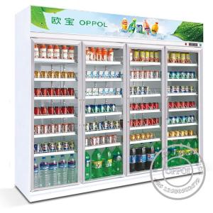 Air Cooling Upright Supermarket Display Refrigerator Showcase Commercial Beverage Cooler with 2 Compressors