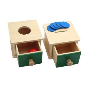 Quality 12cm Sensory Wooden Montessori Baby Toys Montessori Drawer Box Colored Beechwood wholesale