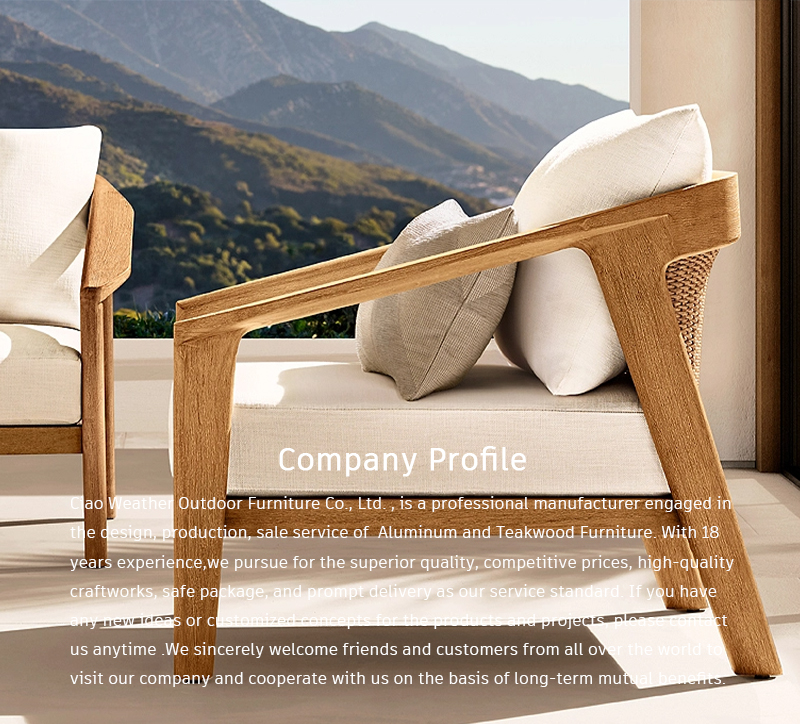 Hotel Patio Conversation Furniture Teak Garden Sofa Set for Outdoor Entertaining