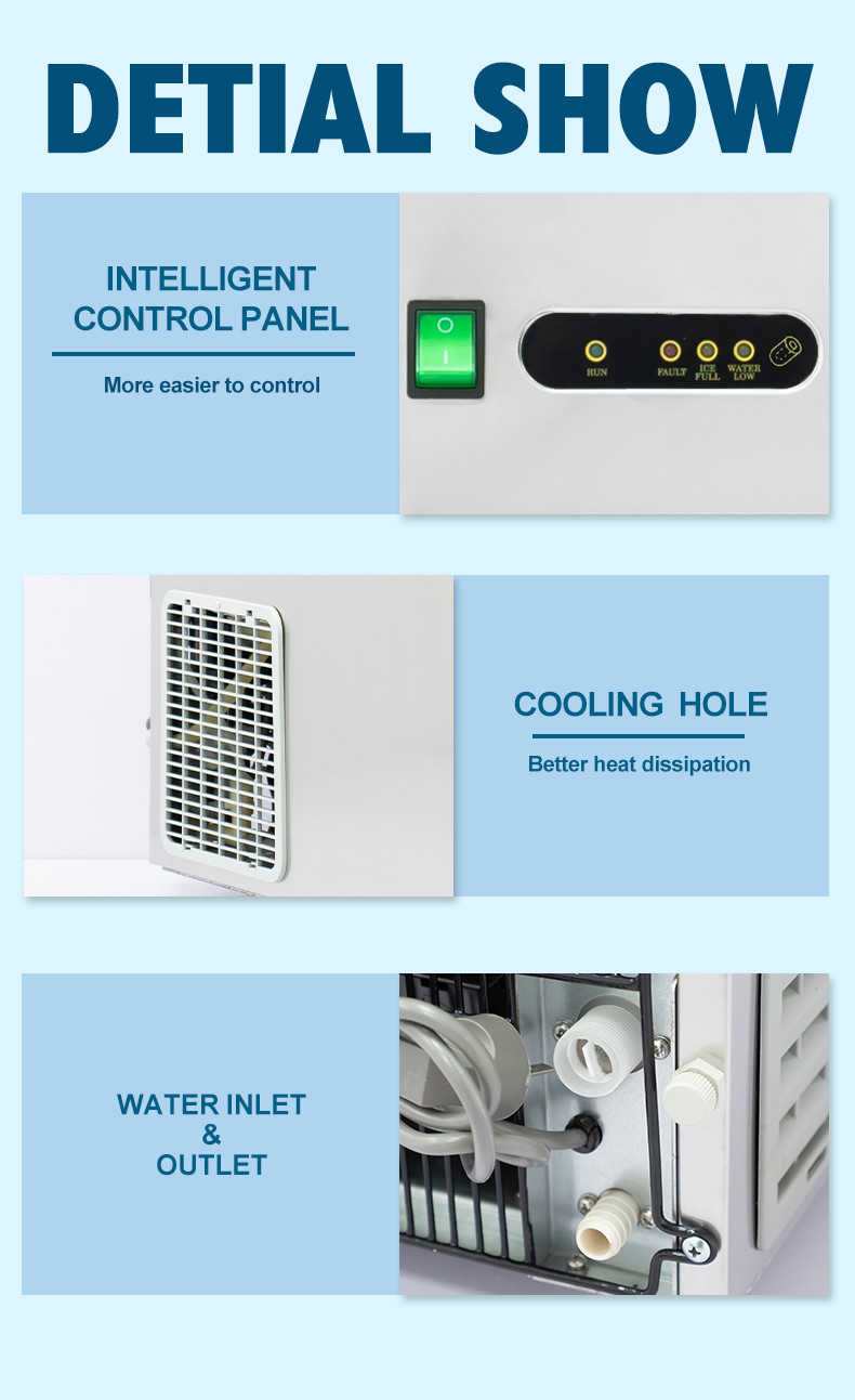 Commercial Nugget Ice Machine Portable 100kg Air Cooling Bullet Ice Maker For Home