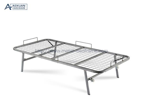 Cheap Single Gray Iron Net 90x190cm Collapsible Metal Bed Frame for sale