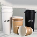 Waterproof PE Coating 16oz Double Wall Cups Food Grade Paperboard