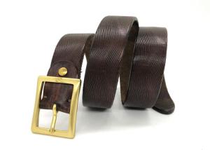Quality Brown Mens Casual Leather Belt Vintage Brass Square Pin Bcukle Western Styles wholesale