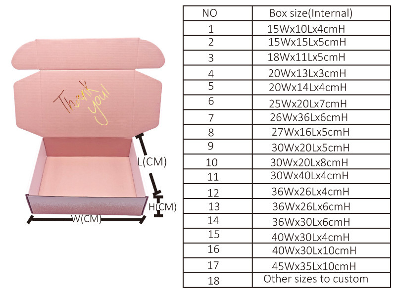 Custom Bulk Pink Shipping Mailer Box A3 A4 A5 Size