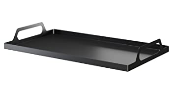 Serve Snacks in Style with this Rectangle Black Metal Tray with Handles 16.7x9.5 inches