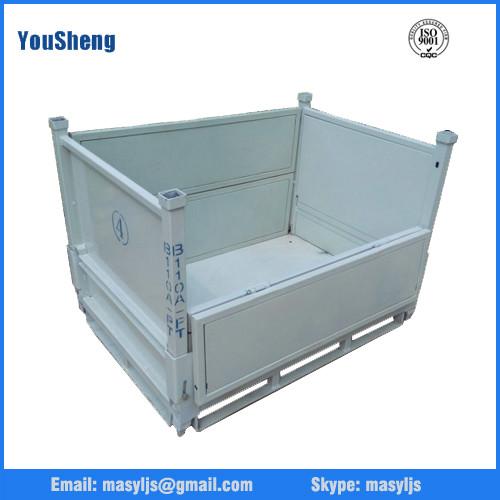 Wholesale warehouse galvanized steel container,foldable metal cage storage