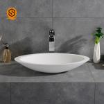 CE Solid Surface Wash Basin Matte White Above Counter Basin