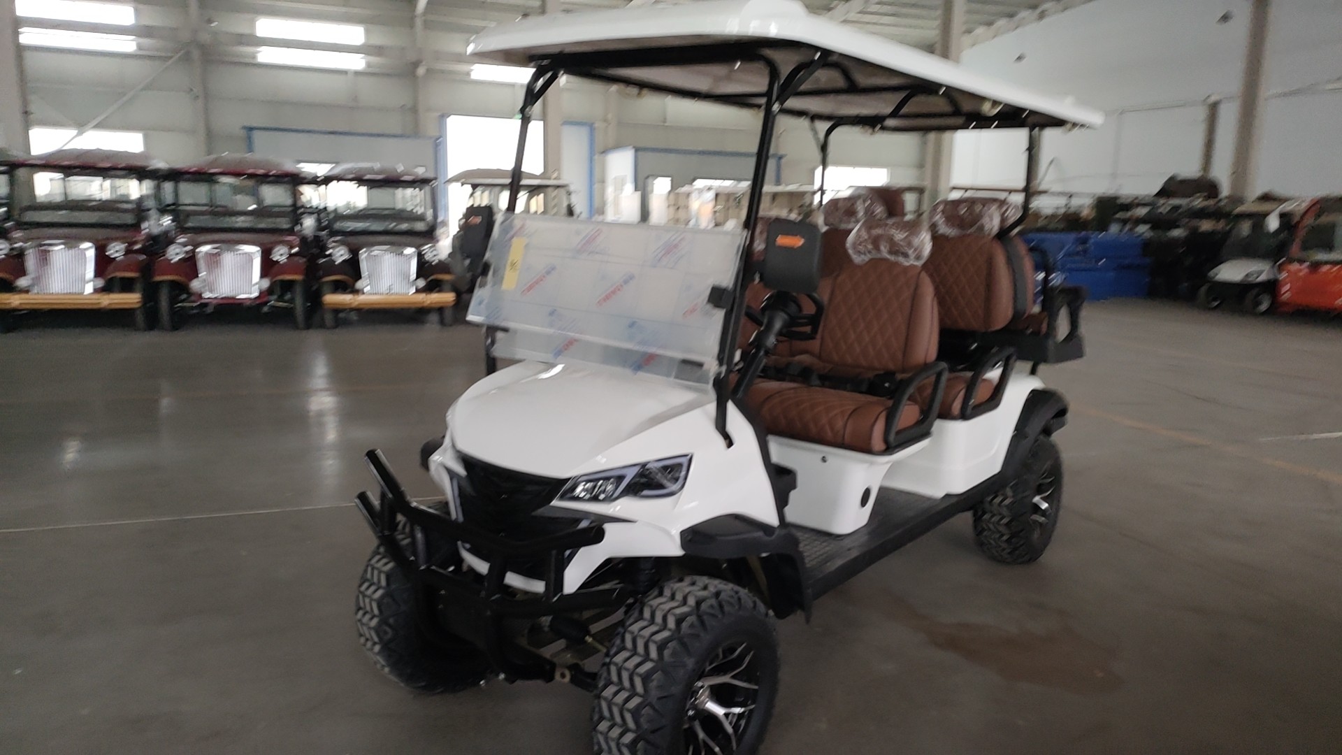 Street Legal 48V Electric Manual Big Wheel Golf Cart 6 Seats Forward Facing Speed Control Turn Signal Arm Switch With Lithium