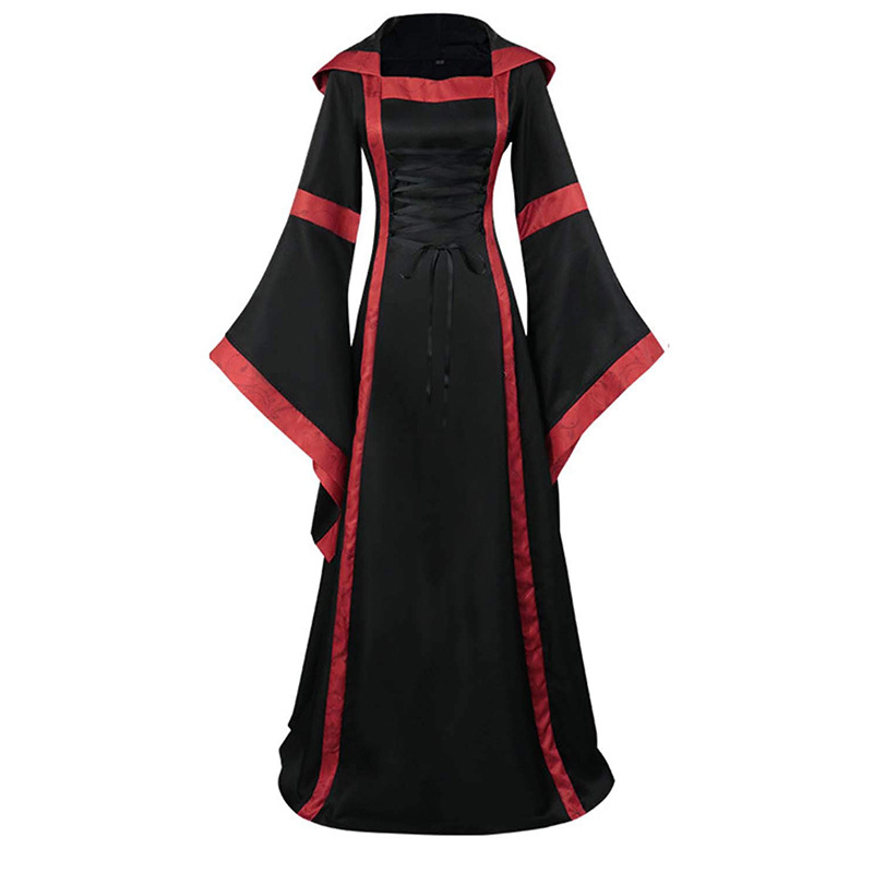 Stage Dancerwear Black Retro Square Collar Performance Costumes for Halloween Carnival