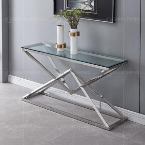 Quality Clear Glass 151x40x75.5cm Stainless Steel Console Table French Style Console Table wholesale