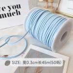 3mm Suede Leather Velvet Ribbon ISO9001 Blue Velvet Ribbon Wired