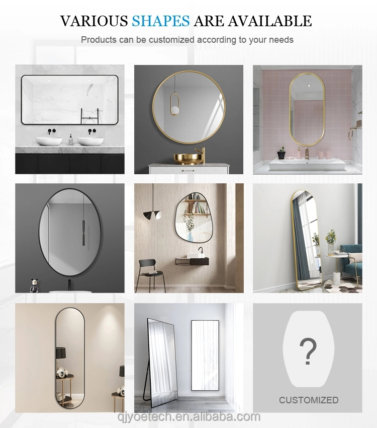 Silver Lenses Modern Frameless Wall Mounted Makeup Mirror for Beveled Bath Dressing