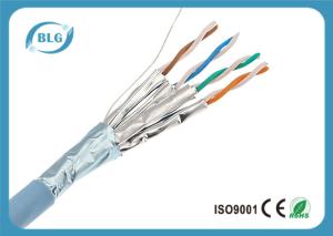 Quality Four Pairs Shielded Cat6a Shielded Bulk Cable Solid Stranded Bare Copper Conductor wholesale