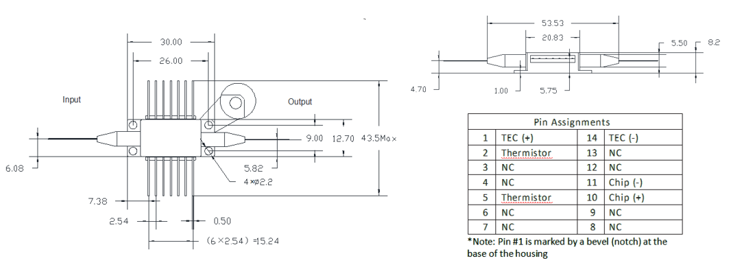 Janhoo 1550nm SOA Semiconductor Optical Amplifier Butterfly