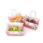 Wet Strength Paper Handle Bags , Compostable Paper Bag For Fruits With Air Hole