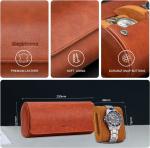 Watch Travel Case, Watch Roll for 3 Watches,Premium Faux Leather, Gift-box