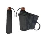 8 Ribs Manual 3 Folding Umbrella With Wooden Handle