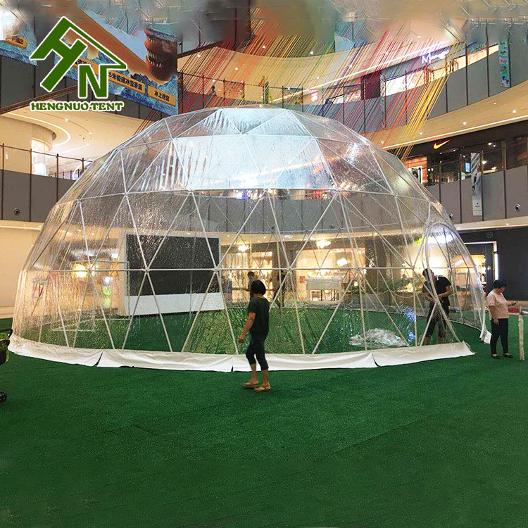 Big 13m Clear Pvc Geodesic Dome Tent For Event Garden