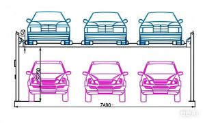 Quality Double Wide Automative Lift for 6 Cars/ 2 Levels Parking Lifts for 6 Cars/ Triple Wide Parking Lifts wholesale