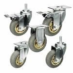 ISO9001 70kg Loading 4 Inch Rubber Caster Wheels With Low Noice