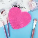 Heart Shaped Silicone Makeup Mat Suction Cup Brush Cleaning Pad