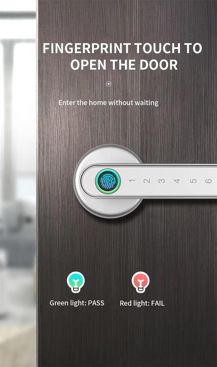 Password Fingerprint Door Lock Tuya App Biometric Electronic Door Lock 30mm - 60mm