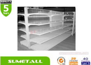 Quality Doule Sided Convenience Store Shelving , Retail Store Shelving With Clear PVC Plastic Back Panel wholesale