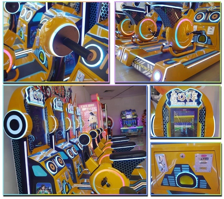 Wooden Material Kids Arcade Machine Magic Bicycle Bike Racing Simulator