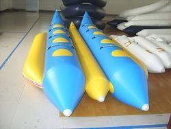 Quality Dual Lane Inflatable Blue And Yellow Banana Boat For 8 Persons , Inflatable Water Games wholesale