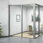 Aluminum Frame Double glazed Office Glass Partition Wall For Meeting Room