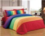Rainbow Energetic Bedding 7-Color Duvet Cover 4pcs Set Polyester Cotton Bedding