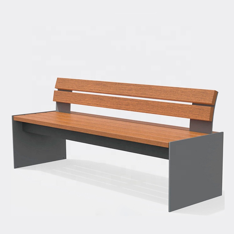 2020 New Design Metal Frame Wooden Seating Customized Park Bench Public Waiting Bench