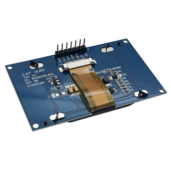 2.42-Inch 128x64 Dots OLED Display Module With SPI Interface And White & Blue Font Colors