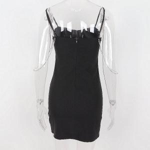 Quality Summer Sexy Womens Casual Dresses V Neck Low Cut Beaded Fringe Sleeveless Short Dress wholesale
