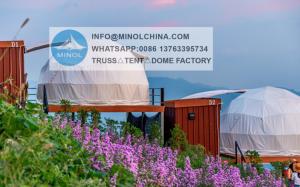 Quality 5m Height 6m Tempered Glass Glamping Dome Tent With Glass Door wholesale
