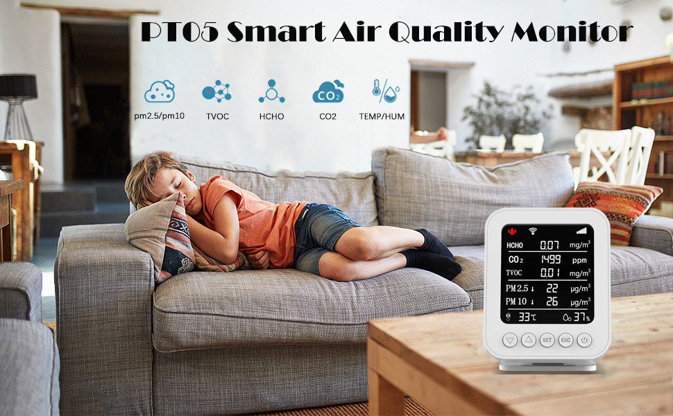 128MB Home smart IAQ Monitoring Equipment Sensor Realtime Monitoring & Data Logging