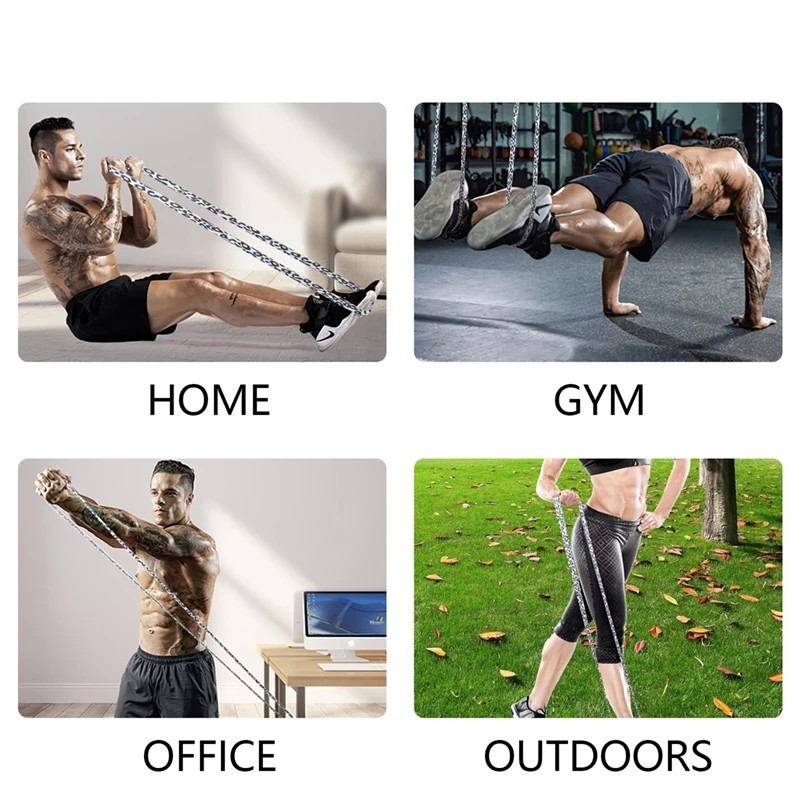 Leopard Print Workout Exercise Booty 208cm Resistance Bands Set For Pilates Sport Crossfit Fitness Training