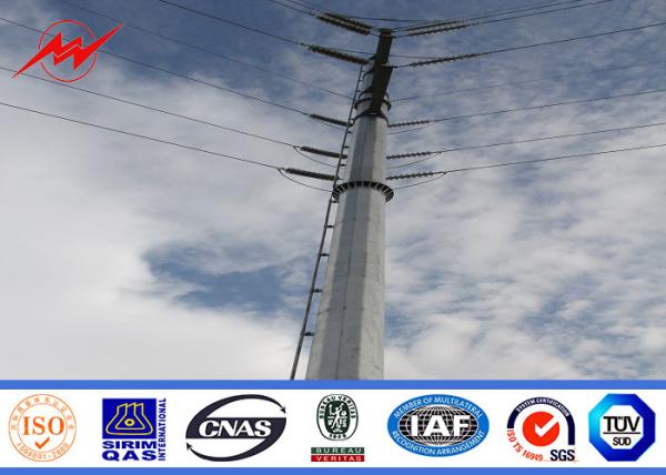 Electrical Steel Tubular Pole , Metal Utility Poles For 132kv Distribution Line